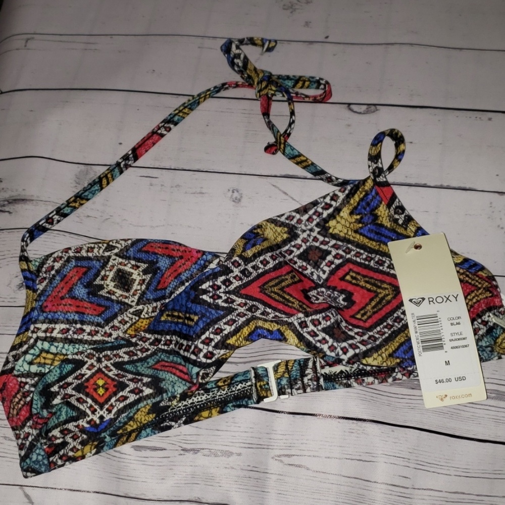 🌊Roxy Poetic Mexic' - Wrap Halter Bikini Top - Picture 4 of 5